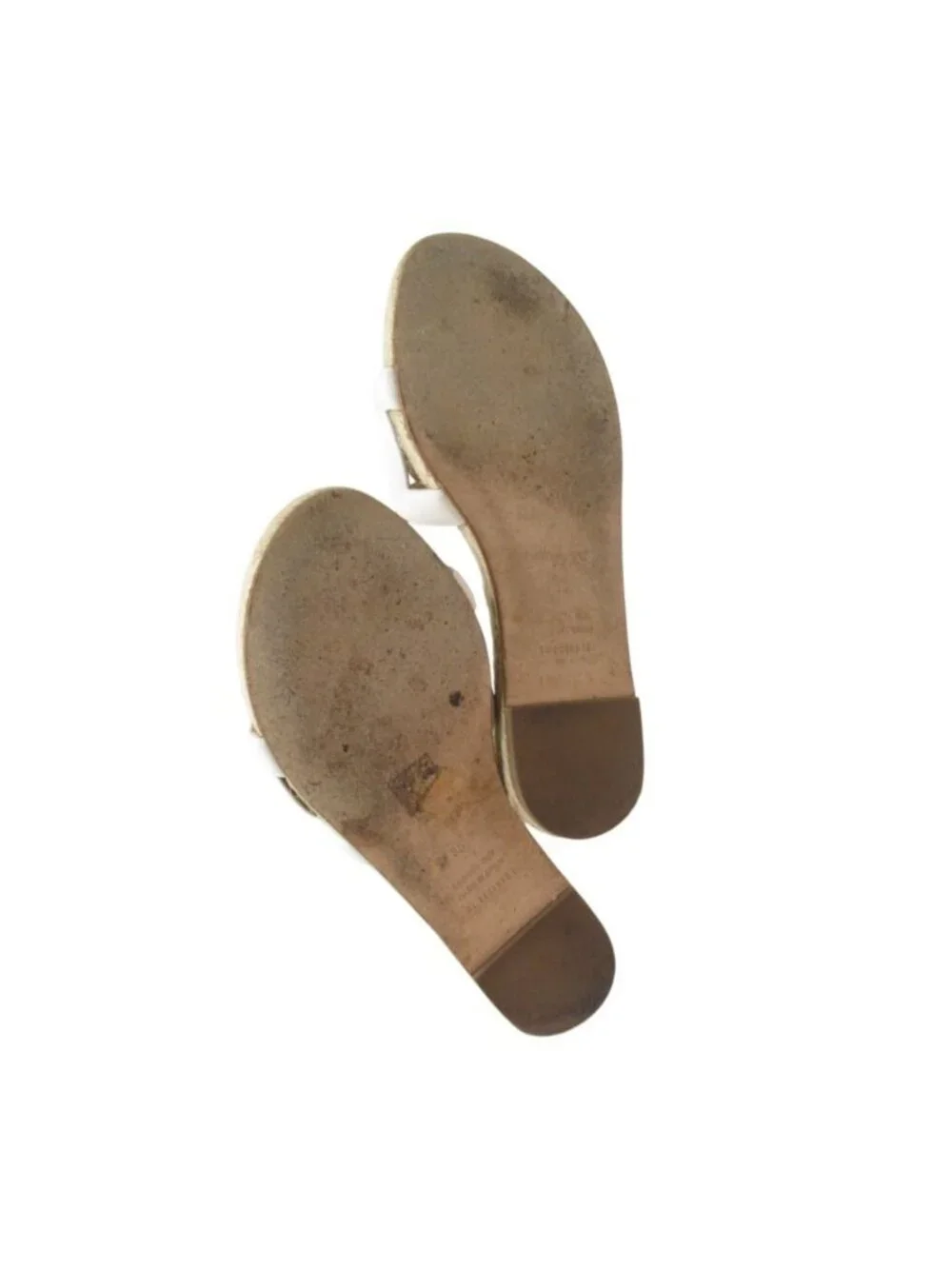 Hermes Sandals Famosa Chaine D'ancre Motif Leather Espadrilles Jute Shoes
